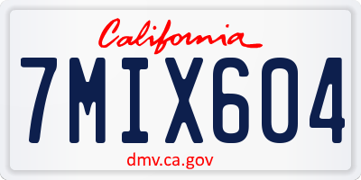 CA license plate 7MIX604