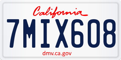 CA license plate 7MIX608