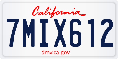 CA license plate 7MIX612
