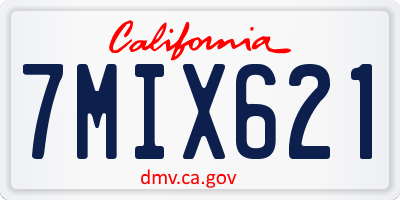 CA license plate 7MIX621