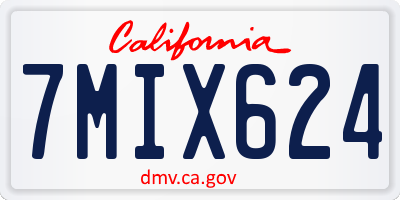 CA license plate 7MIX624