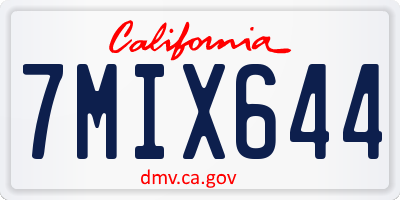 CA license plate 7MIX644