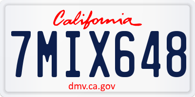 CA license plate 7MIX648