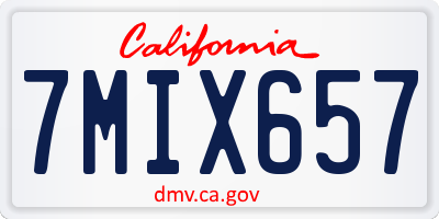 CA license plate 7MIX657