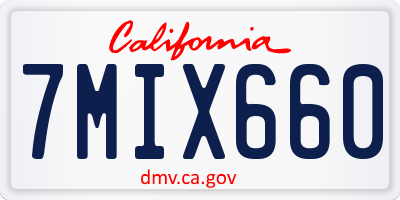 CA license plate 7MIX660