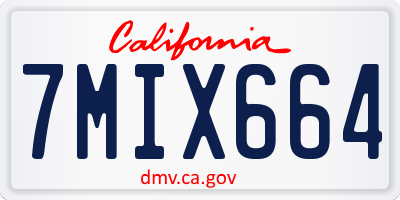 CA license plate 7MIX664