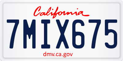 CA license plate 7MIX675