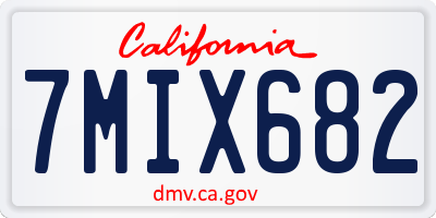 CA license plate 7MIX682