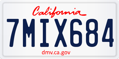 CA license plate 7MIX684