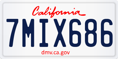 CA license plate 7MIX686