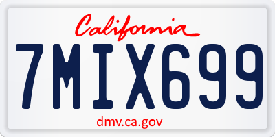 CA license plate 7MIX699