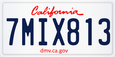 CA license plate 7MIX813