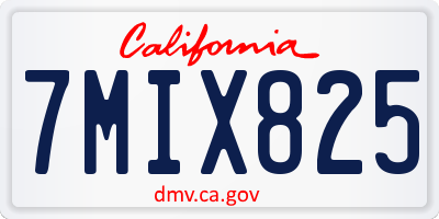 CA license plate 7MIX825