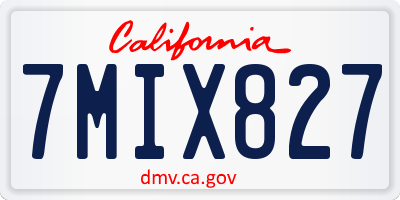 CA license plate 7MIX827