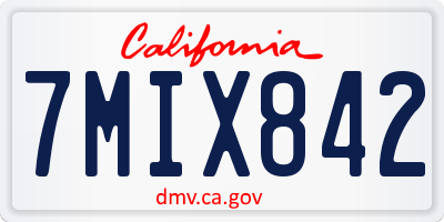 CA license plate 7MIX842