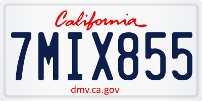 CA license plate 7MIX855