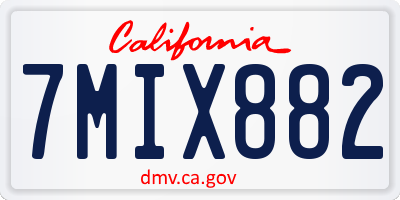 CA license plate 7MIX882