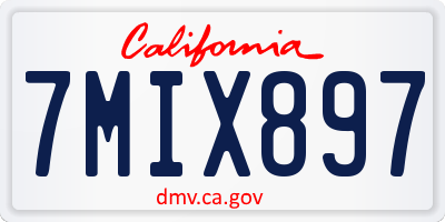 CA license plate 7MIX897
