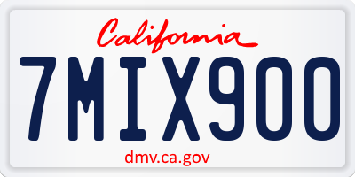 CA license plate 7MIX900