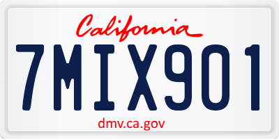 CA license plate 7MIX901