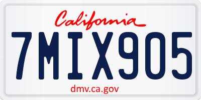 CA license plate 7MIX905
