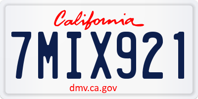 CA license plate 7MIX921
