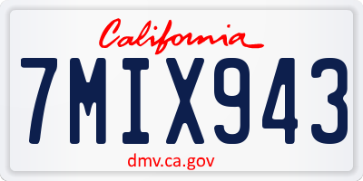 CA license plate 7MIX943