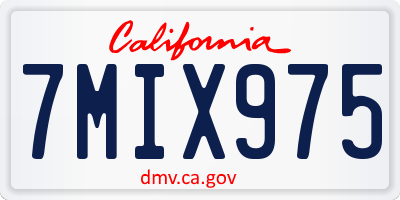 CA license plate 7MIX975