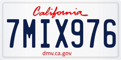 CA license plate 7MIX976