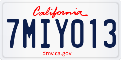 CA license plate 7MIY013
