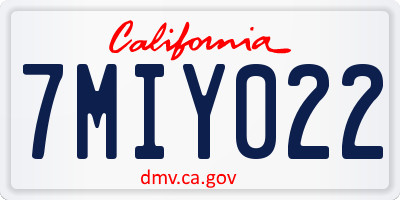 CA license plate 7MIY022