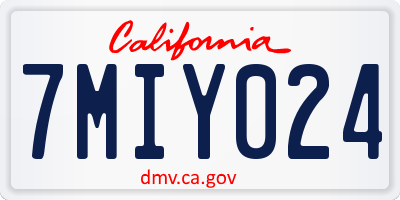 CA license plate 7MIY024