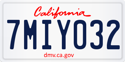 CA license plate 7MIY032