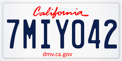 CA license plate 7MIY042