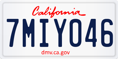 CA license plate 7MIY046