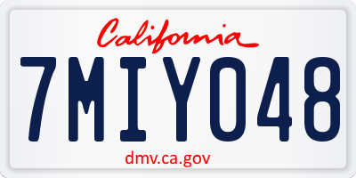 CA license plate 7MIY048