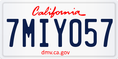 CA license plate 7MIY057
