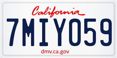 CA license plate 7MIY059