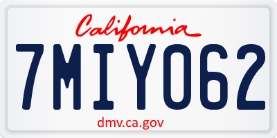 CA license plate 7MIY062