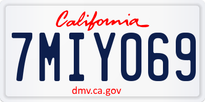 CA license plate 7MIY069