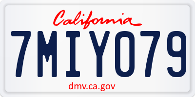 CA license plate 7MIY079
