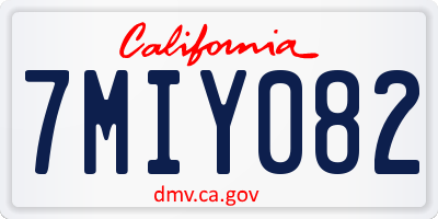 CA license plate 7MIY082