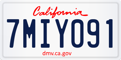 CA license plate 7MIY091