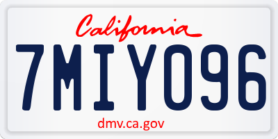 CA license plate 7MIY096