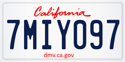 CA license plate 7MIY097