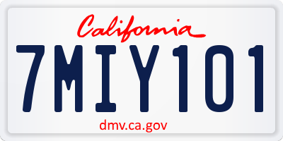 CA license plate 7MIY101