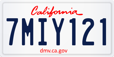 CA license plate 7MIY121