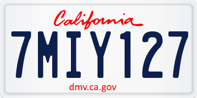 CA license plate 7MIY127