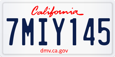 CA license plate 7MIY145