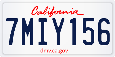 CA license plate 7MIY156